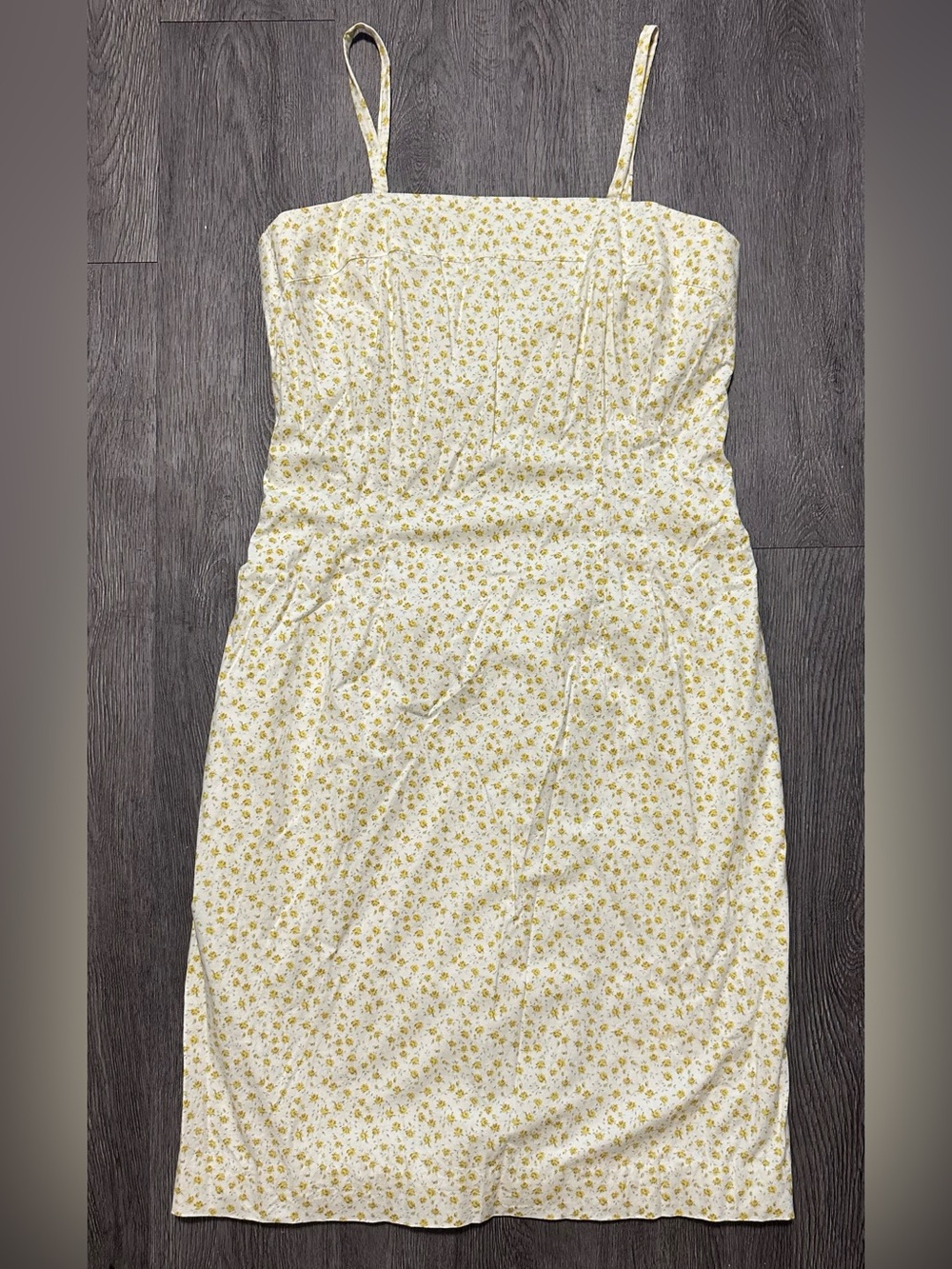 Vintage - Yellow Floral Cami Dress By Jones & Co.